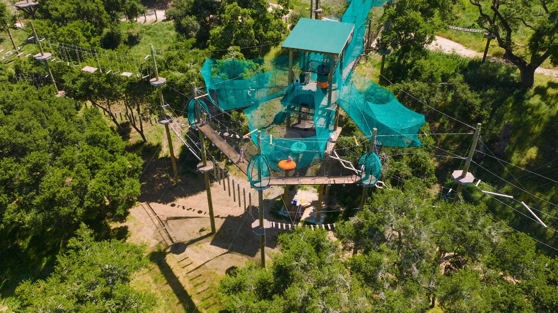 The Skynet Playground suspended net structure at Highline Adventures